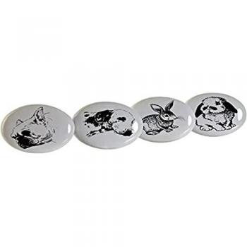 Pomo Dkd Home Decor Animales Metal Cerámica (4 Pcs
