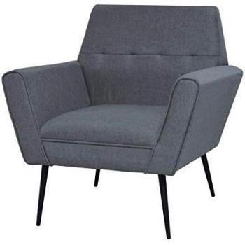 vidaXL Sillón Acero Tela Gris Asiento Silla Banco Taburete Sofá Mueble Salón