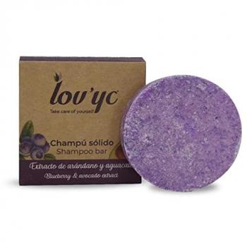 Champú Sólido Lovyc de Arándanos y Aguacate 50g - Hidratante, Cuidado capilar, Fórmula natural