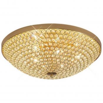 Lámpara de techo Ava 6 bombillas oro / cristal, diseño elegante, material de cristal y metal en acabado dorado, incluye 6 bombillas (no incluidas), estilo moderno y contemporáneo, ideal para iluminar espacios amplios