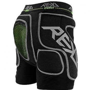 Pantalón corto de protección Rekd Energy Impact Short - Protección para bicis, skateboard, patines, adultos y niños, unisex, color negro, talla S