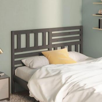 Cabecero para cama de madera maciza de pino gris 146x4x100 cm