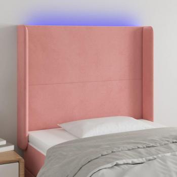Cabecero Led Rosa 83x16x128 cm Terciopelo
