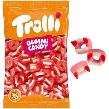 Trolli Dentaduras Drácula - Deliciosas Golosinas de Caramelo de Goma Sin Gluten en Bolsa de 1KG