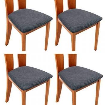 TIANSHU Funda Asiento Silla,Fundas elásticas para Asientos de sillas de Comedor y Oficina Jacquard Poliéster Elástica Fundas sillas Duradera
