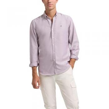 Silbon - Camisa Sport Oxford Burdeos Manga Larga para Hombre Talla M