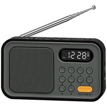 Radio Am/FM, PLL, 70 presintonias, Reloj, Alarma, Negro