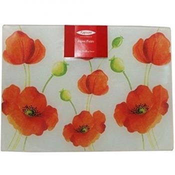 Rayware - Salvamanteles (cristal, 40 x 30 cm), diseño de amapolas, varios colores
