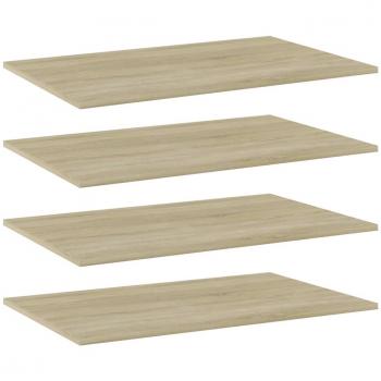 vidaXL Sonoma Oak Bookshelf Boards Set of 4, 80x50x1.5 cm Engineered Wood