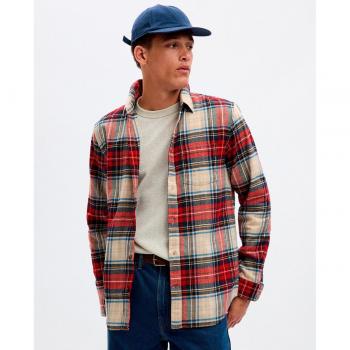 Camisa de franela para hombre de peso medio 100% algodón orgánico