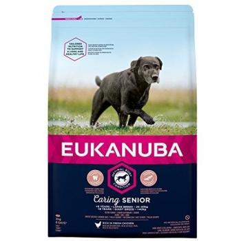 Eukanuba Alimento seco para perros de edad avanzada de raza grande con pollo fresco
