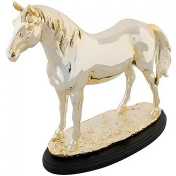 Figura Decorativa Caballo Negro Dorado Resina DKD Home Decor (30 x 11,5 x 26 cm)