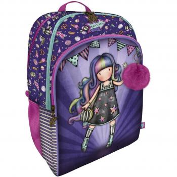 Mochila Escolar Gorjuss Up and Away Morado con Diseño Fairground de Santoro London - Bixoto.com