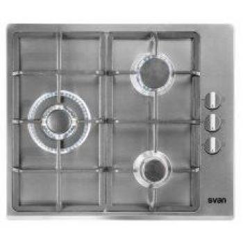 Svan SVE3BF Placa gas Butano 3 Fuegos Inox