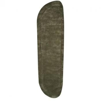 Alfombra moderna hecha a mano de lana viscosa verde oscuro 80 x 250 cm con respaldo de algodón, pelo bajo