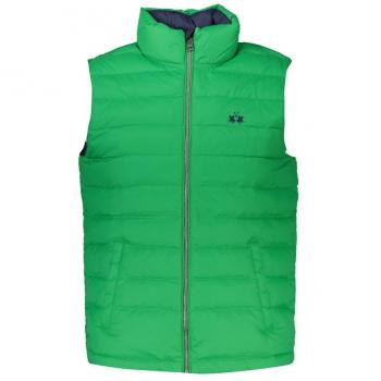 La Martina Sleek Sleeveless Green Jacket with Embroidery - XXL