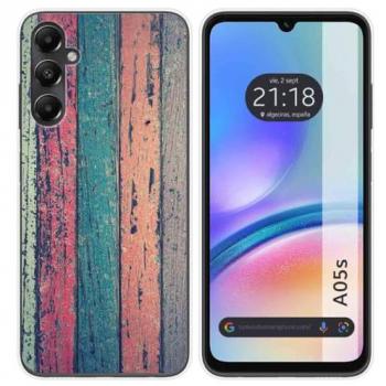 Funda de Silicona para Samsung Galaxy A05s con Diseño de Madera y 10 Dibujos
