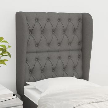 Cabecera de oreja gris oscuro 83x23x111/128 cm Tela