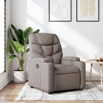 Sillón Reclinable en Tela Torora - Sillón reclinable, tela gris taupe, diseño moderno, reposabrazos acolchados, mecanismo de reclinación ajustable, estructura resistente