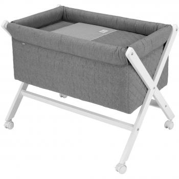 Minicuna Tijera Madera Narrow Gris 55X87X74 Cm