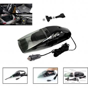 HHD® - Aspirador de coche, aspirador de mano coche, aspirador automático para coche, aspirador de mano portátil – Cable de alimentación para el encendedor. Se puede pasar el aspirador sobre el tejido, la lana, el cabello y los pelos, con un cable 