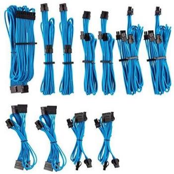 Corsair - Kit Pro (Cable SATA, 0,3 m, SATA III, Male Connector / Female Connector, Derecho, Derecho), Azul