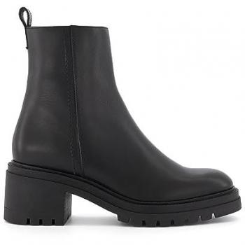 Dune London 'Possessive' Women's Black Leather Cleated Block-Heel Ankle Boots Size 6