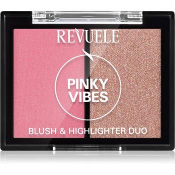 Revuele Blush & Highlighter Duo - Blusher with Illuminator, Shade: Pinky Vibes, 8 g