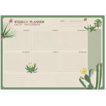Bloc Planificador Semanal A4 Botanical Cacti Kokonote Blanco Inglés