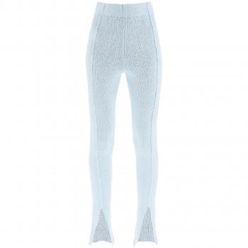 Rotate Birger Christensen Women's 'Aliciana' Bouclé Knitted Leggings in Light Blue | Size 38 | RT1560