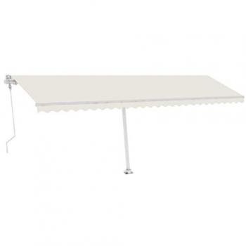 Toldo automático con LED y sensor de viento crema 600x300 cm, resistente al agua, ideal para balcón, jardín y terraza