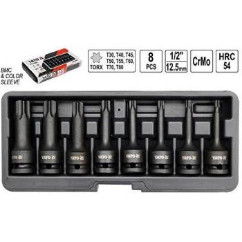 YATO YT-1065 - Toma de poco impacto establece 8pcs torx 1/2