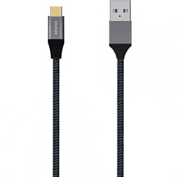 AISENS - A107-0630 - Cable USB 3.1 Gen2 10Gbps 3A, tipo USB-C/M-A/M, gris, 0.5m