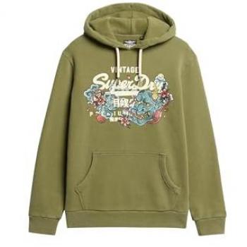 Sudadera con Capucha Tokyo Vl Graphic Verde para Hombre, Casual, Algodón