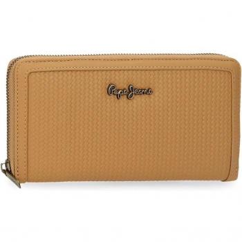Cartera Lena Pepe Jeans marrón con cremallera