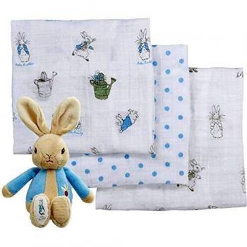 Set de Regalo Peter Rabbit con Peluche y Muselina