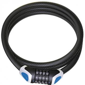 XLC Joker Número – Candado de Cable en Espiral, Unisex, 2502333200, Negro, 220 x 10 x 10 cm