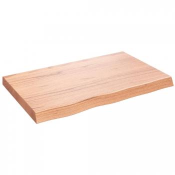 vidaXL Wall Shelf - Light Brown, 80x50x(2-6) cm, Treated Solid Wood Oak