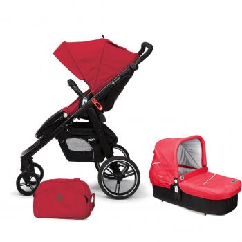 Casualplay Match 2 Loop - Silla de paseo con chasis negro + CasualplayCot, color raspberry