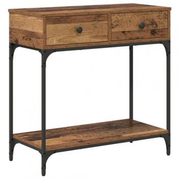 Mesa Consola de Madera Ingenierizada Estilo Vintage 75 x 34.5 x 75 cm con Cajón