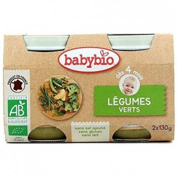 Puré Orgánico de Verduras Verdes para Bebés a partir de 4 Meses - Babybio 2x130g