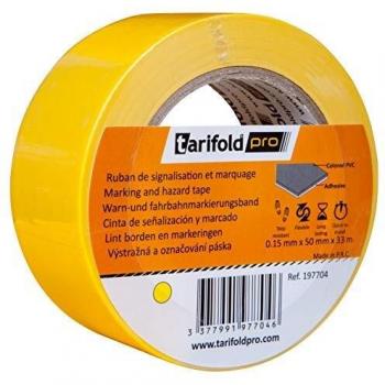 Tarifold 1 Cinta Adhesiva Suelo, Señalización, Seguridad, color Amarillo-Rollo 50mm x 33m, 50 mm x 33 M