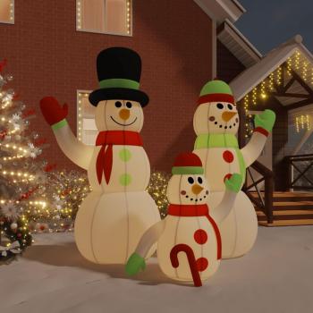 Familia de Muñecos de Nieve Inflables con LED 360 cm