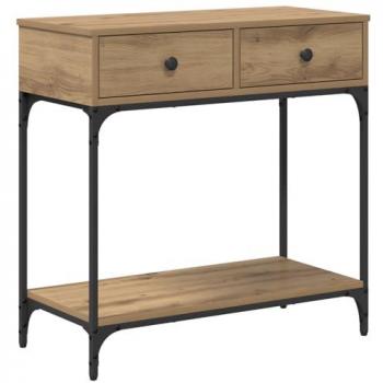Mesa Consola con Cajón de Roble Artisan 75 x 34.5 x 75 cm