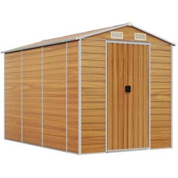 Light Brown Garden Shed 191x300x198 cm Galvanised Steel