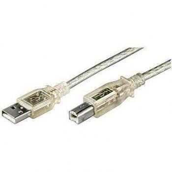 Cable USB 2.0 Hi-Speed transparente, 1 m, conector A a conector B