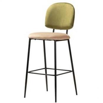 Taburete de Bar Elegante de Velvet Verde y Marrón 43x53x108 cm - Alta Calidad