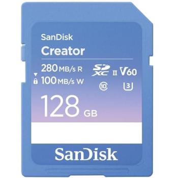 Tarjeta de Memoria SanDisk Creator 128GB SDXC UHS-II V60 Class 10 hasta 280 MB/s