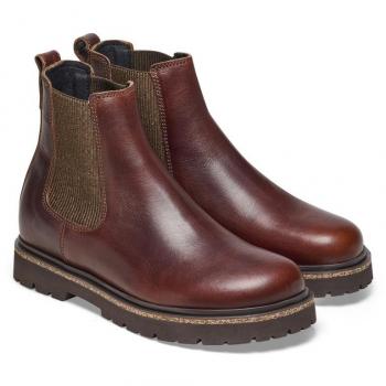 Birkenstock Highwood Men's Slip-On Chelsea Boots with Anatomical Cork Footbed - Brown