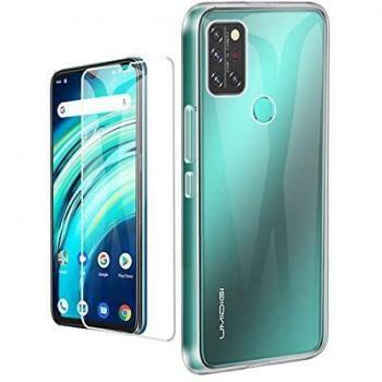 QFSM Transparente Funda + Cristal Templado para Umidigi A7 Pro/Umidigi A9 Pro